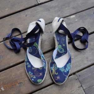 TOMMY HILFIGER Paisley Lace-Up Wedge Espadrilles